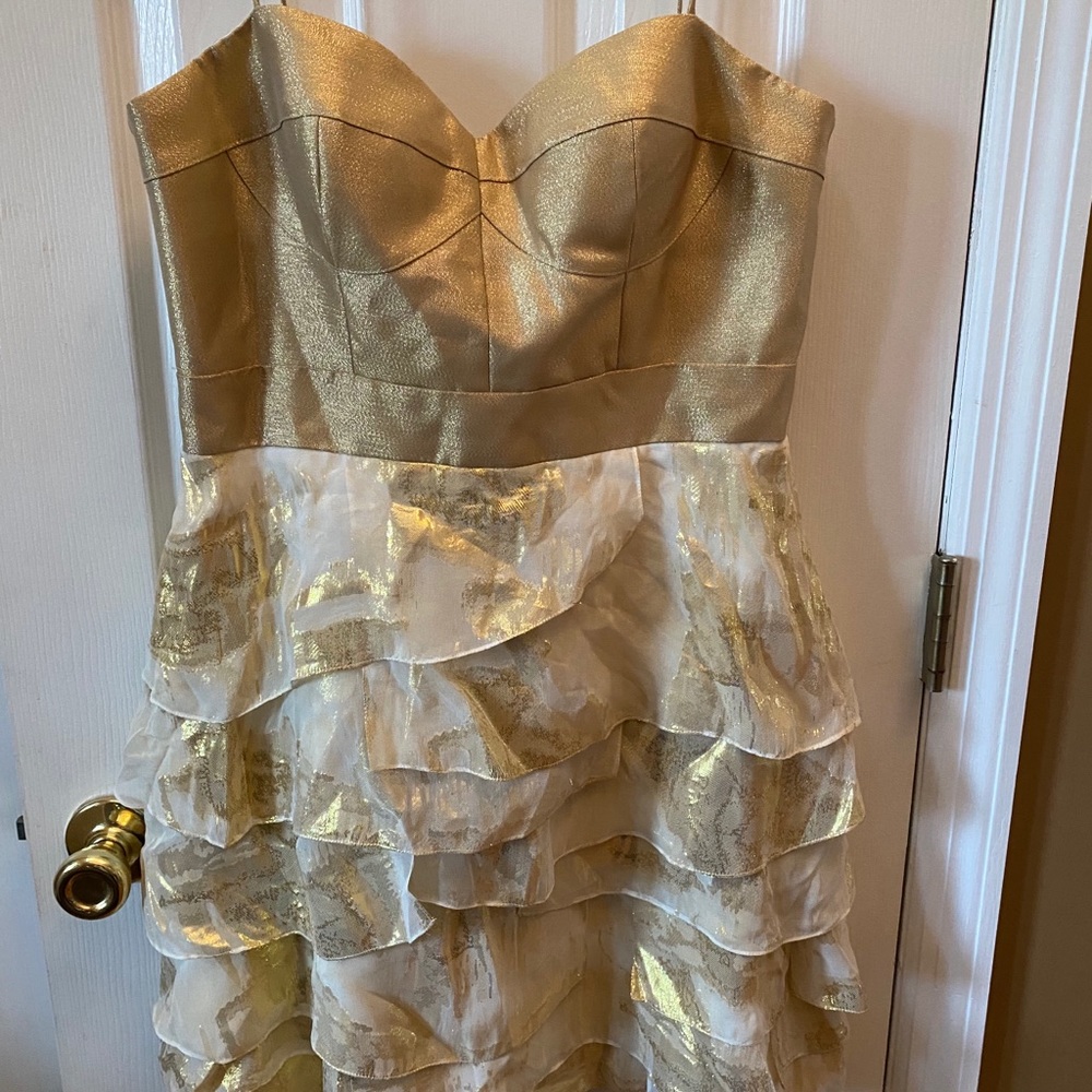 Gold and white dress